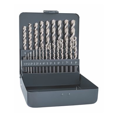 Cobalt Drill Bit Set 25 Piece 1-13mm X 0.5 In Metal Case